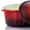 MegaChef 7qt. Red Oval Enameled Cast Iron Casserole